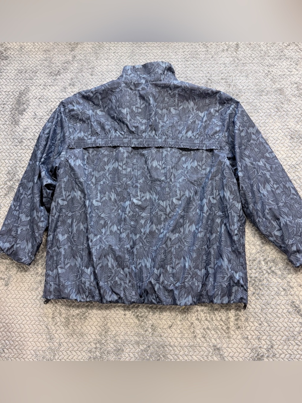 ATHLETA Sightseer Lace Jacket Women’s 2X Navy Black Floral Windbreaker Full Zip - Picture 11 of 14